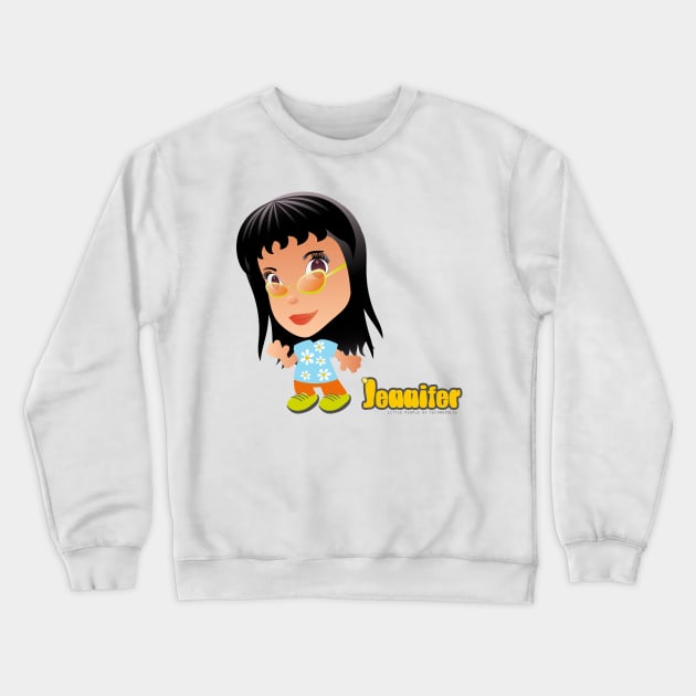 "Jennifer" - Little People of Technopolis Crewneck Sweatshirt by George Barakoukakis